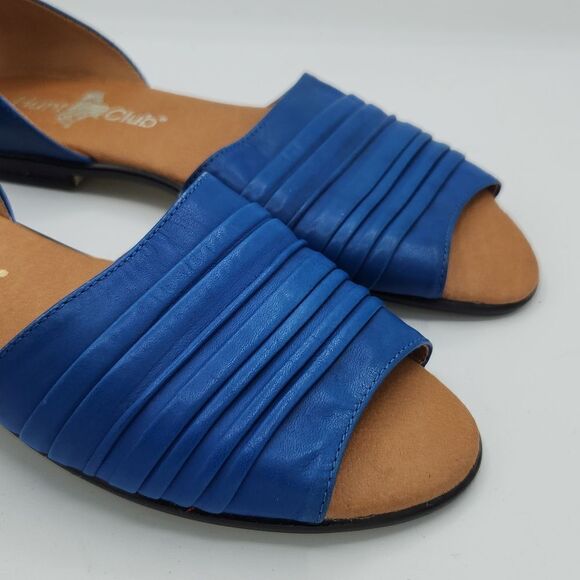 Vintage Hunt Club 80’s Royal blue slide on open Toe flats - Picture 2 of 7